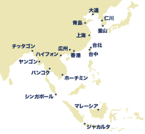 アジア全域をカバーするネットワーク